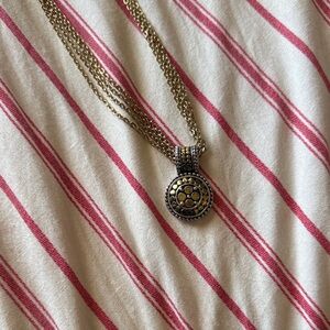 Elegant Gold and Silver Pendant Necklace